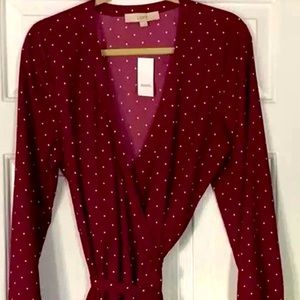 NWT LOFT star patterned wrap dress (12)